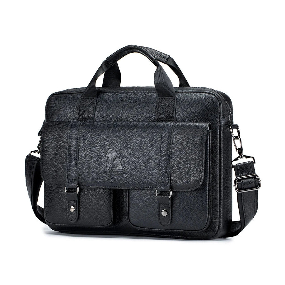 Executive Leather Men’s Briefcase – Elegant, Spacious Shoulder Bag with Organized Pockets for Daily Use