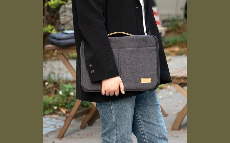 Classic Water-Resistant Laptop Sleeve with Extra Pockets – Slim & Protective Design