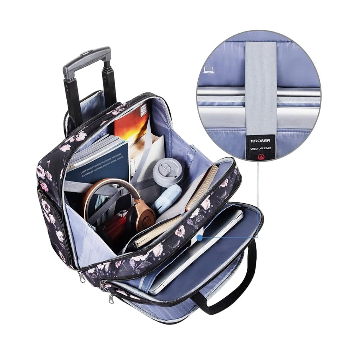 Business Trolley – Water-Resistant 15 Inch Laptop Bag with RFID Blocking, Easy-Travel Design