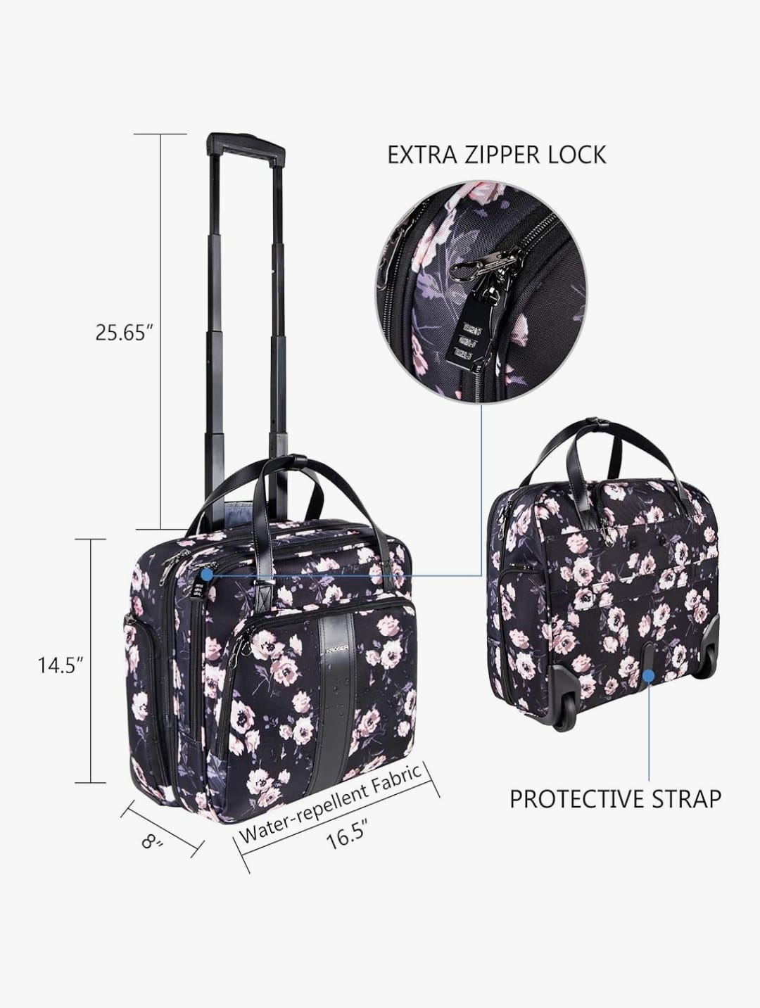 Business Trolley – Water-Resistant 15 Inch Laptop Bag with RFID Blocking, Easy-Travel Design
