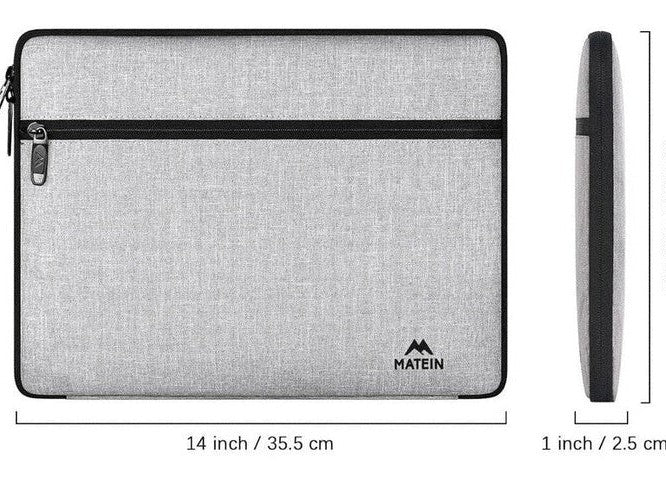Laptop Sleeve 14-Inch - Water Resistant & Stylish with Soft Lining – Fits MacBook Air/Pro – Grey
