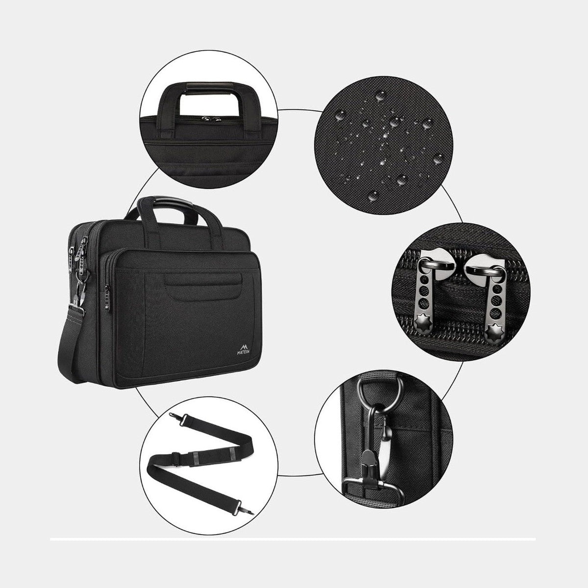 Business Laptop Briefcase 17-Inch Water-Resistant, Anti-Theft, and Foam-Protected