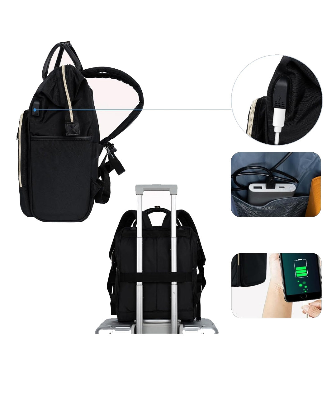 Kroser 17-Inch Laptop Backpack Durable Water-Resistant & RFID Safe, Lightweight with Stylish Gold Zippers
