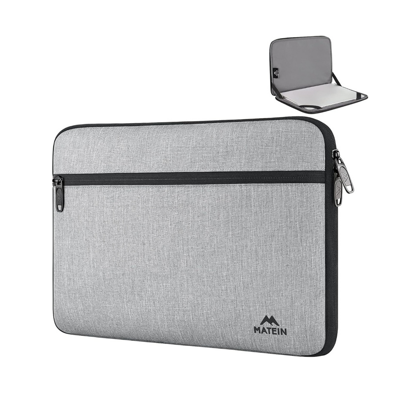 Matein 14-Inch Laptop Sleeve - Water Resistant & Stylish with Soft Lining – Fits MacBook Air/Pro – Grey