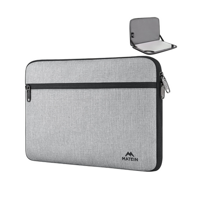 Matein 14-Inch Laptop Sleeve - Water Resistant & Stylish with Soft Lining – Fits MacBook Air/Pro – Grey