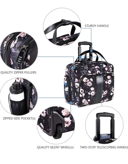 KROSER Business Trolley – Water-Resistant 15" Laptop Bag with RFID Blocking, Multiple Pockets & Unique, Easy-Travel Design