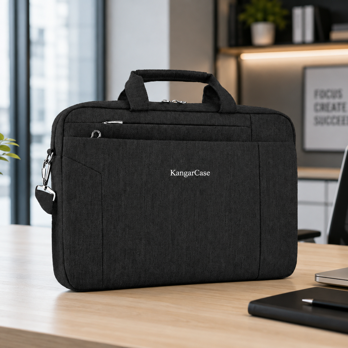KangarCase Laptop Briefcase 15.6-Inch - RFID Safe – Lightweight