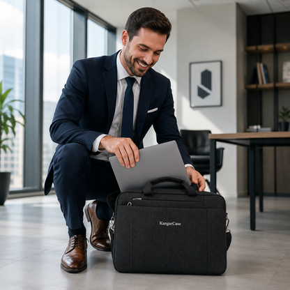 KangarCase Laptop Briefcase 15.6-Inch - RFID Safe – Lightweight