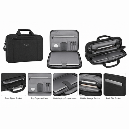 KangarCase Laptop Briefcase 15.6-Inch - RFID Safe – Lightweight