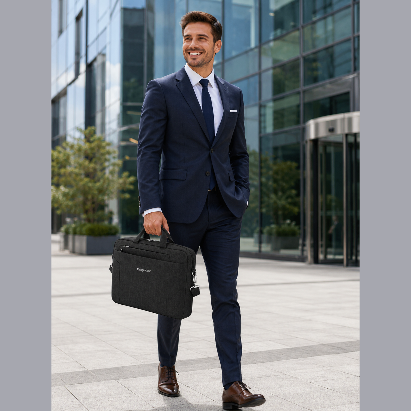 KangarCase Laptop Briefcase 15.6-Inch - RFID Safe – Lightweight