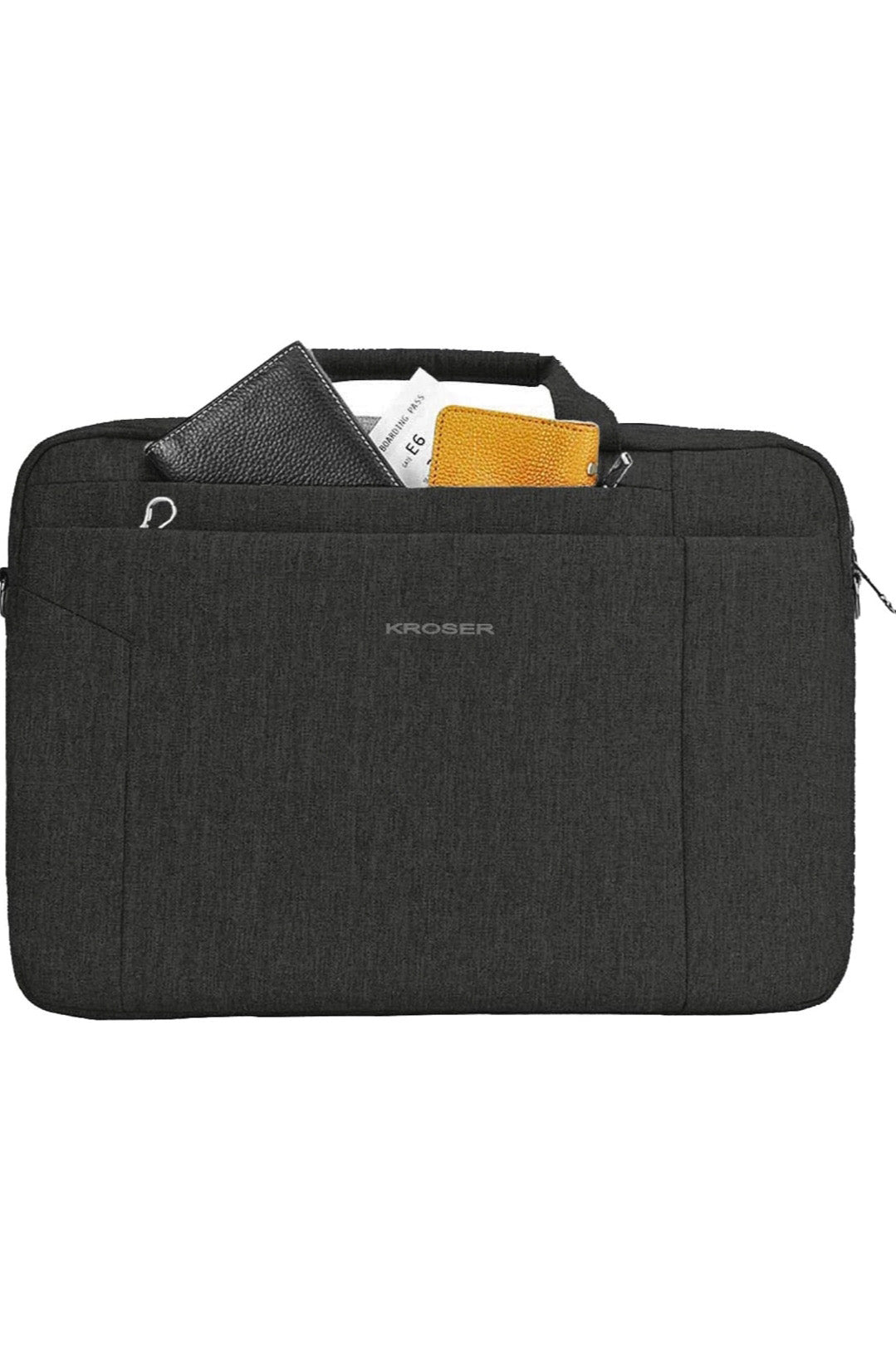 Kroser 15.6-Inch Laptop Briefcase – Expandable, Water-Resistant & RFID Safe – Lightweight Business Bag – Black