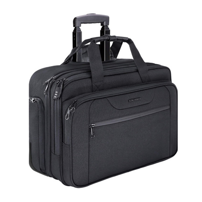 Kroser 17-Inch Laptop Trolley Lightweight Business Travel Case with RFID Blocking - Anti Theft Features & Water-Repellent Design - Black