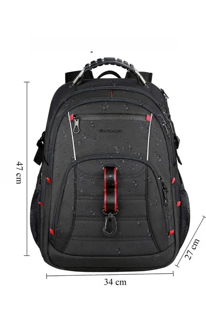 Kroser 48L Travel Laptop Backpack TSA-Friendly - Water Resistant & Anti Theft – Zip Lock - Fits 17 inch Laptops - Black