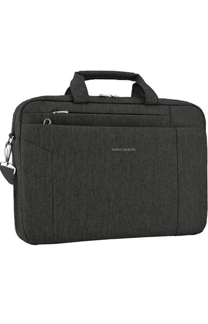 Kroser 15.6-Inch Laptop Briefcase – Expandable, Water-Resistant & RFID Safe – Lightweight Business Bag – Black