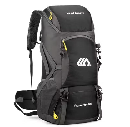 Travel Backpack 50L – Waterproof with Side Pockets, Walking Stick Straps & Multiple Compartments for Hiking & Outdoor Adventures