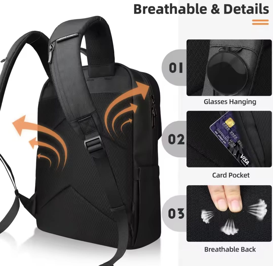Laptop Backpack with 15.6" Compartment – Waterproof Flap Design, Multiple Pockets & Ultralight Daypack for Travel, Work & Everyday Use