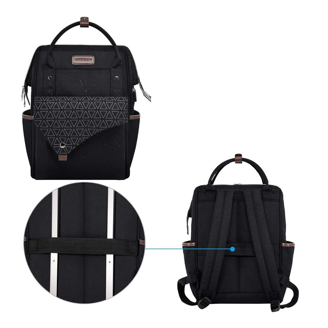 Laptop Bag 15.6-Inch Lightweight, Water Resistant Shoulder Backpack with USB Port, Unisex