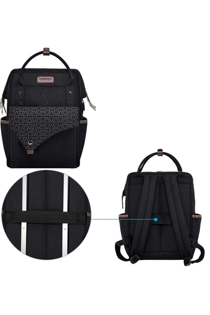 Kroser 15.6-Inch Laptop Bag Lightweight, Water-Resistant Shoulder Backpack with USB Port – Unisex, Black