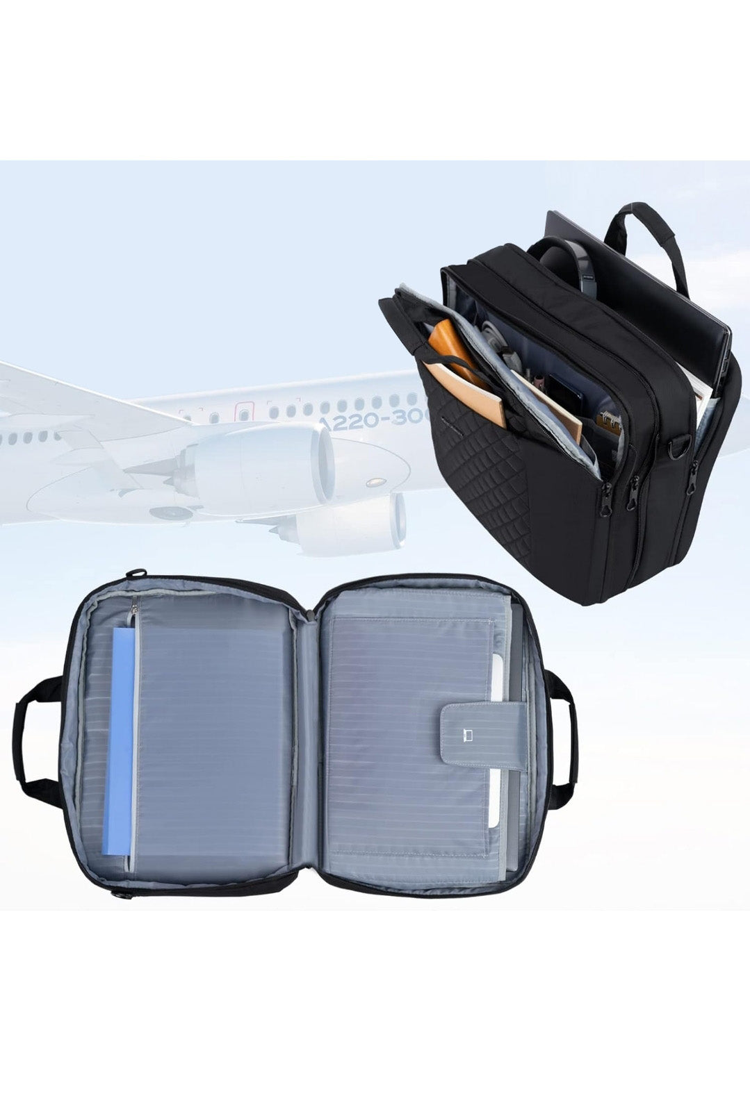 Kroser 17-Inch  Quilted  Laptop Shoulder Bag - Water Resistant - RFID-Protected Lightweight - Stylish - Men & Women