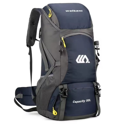Travel Backpack 50L – Waterproof with Side Pockets, Walking Stick Straps & Multiple Compartments for Hiking & Outdoor Adventures