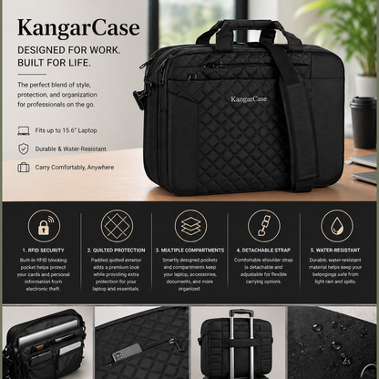 KangarCase Business Quilted Briefcase
