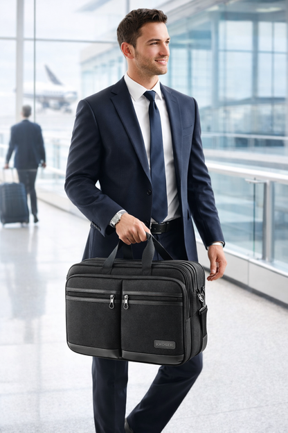 Business Laptop Briefcase - 17-Inch - Shoulder Bag, Expandable, Water-Resistant & RFID Blocking