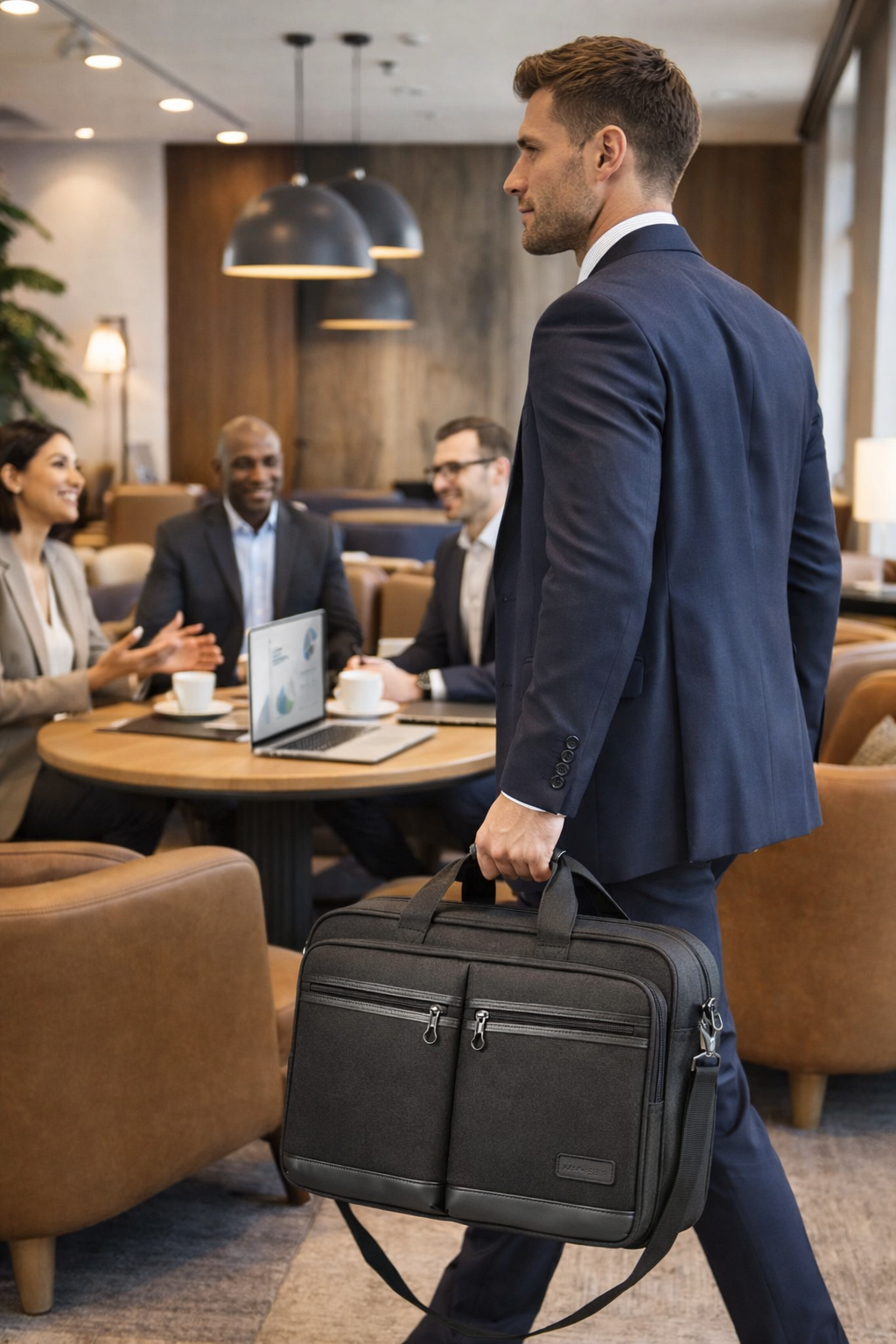 Business Laptop Briefcase - 17-Inch - Shoulder Bag, Expandable, Water-Resistant & RFID Blocking