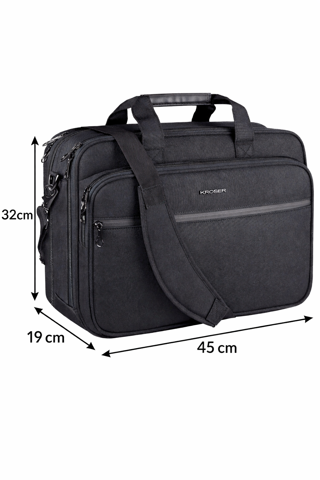 Business Laptop Briefcase - 17 Inch - Water-Resistant - Expandable & RFID Protected