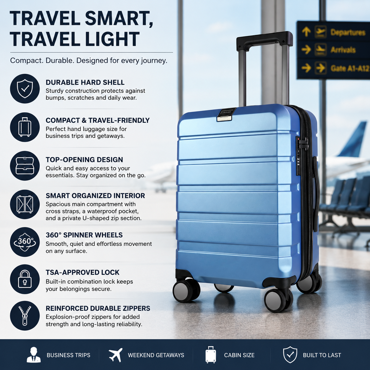 KangarCase Compact Hand Luggage Suitcase