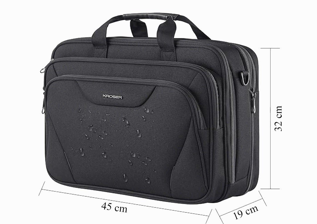 Kroser 17-Inch Laptop Briefcase Water Resistant - RFID Safe - Lightweight & Expandable