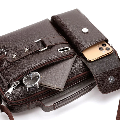 Men’s Business Shoulder Bag – Crossbody Travel Messenger Bag with Multiple Pockets