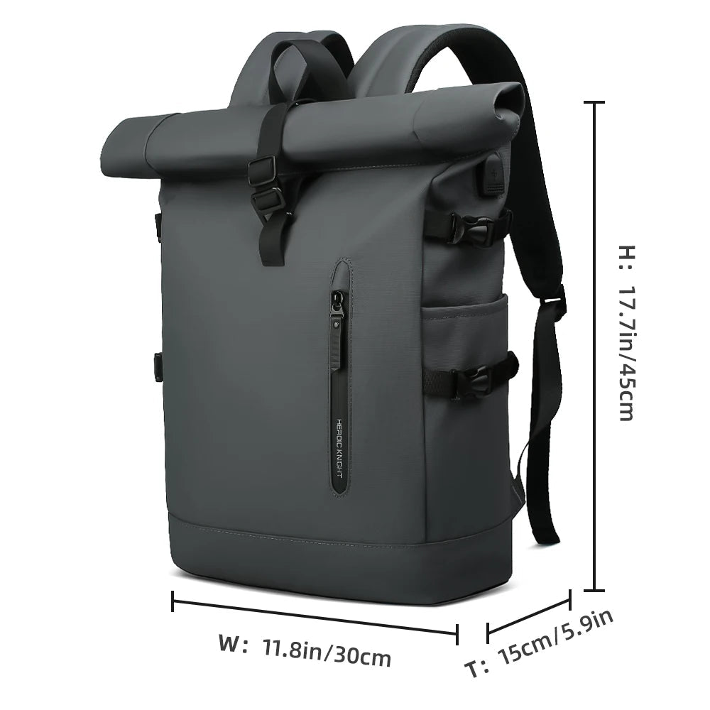 Rolltop Backpack with 15.6" Laptop Compartment – Ultralight, Water-Resistant & USB Port – Ideal for Hiking, Cycling & Everyday Use