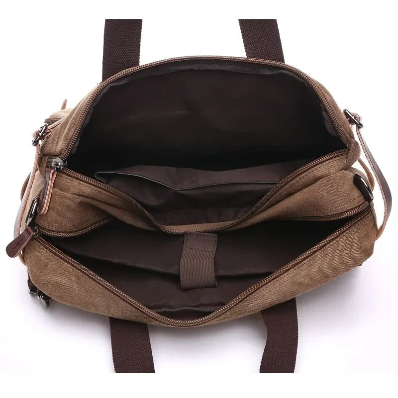 Vintage 17-Inch Laptop Messenger Bag – Ultralight Shoulder Bag with Multiple Compartments & Sleek Design – Business & Everyday Backpack
