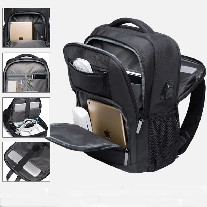 Laptop Backpack – 17 Inch Water-Resistant - USB Port - Anti Theft Durable & Compact Design
