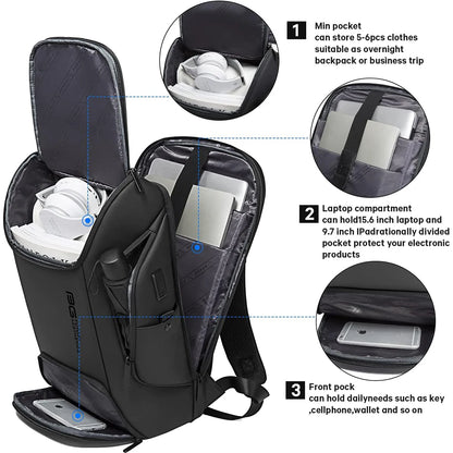 Travel Backpack 19 Inch – USB Port Water Resistant - Sleek Design with Multiple Pockets for Organized Travel
