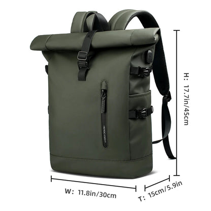 Rolltop Backpack with 15.6" Laptop Compartment – Ultralight, Water-Resistant & USB Port – Ideal for Hiking, Cycling & Everyday Use