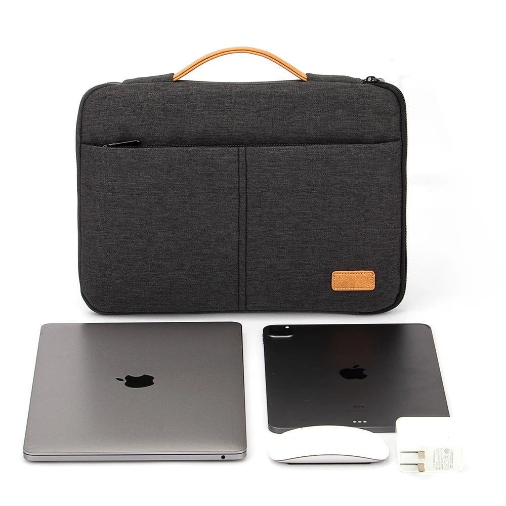 Classic Water-Resistant Laptop Sleeve with Extra Pockets – Slim & Protective Design