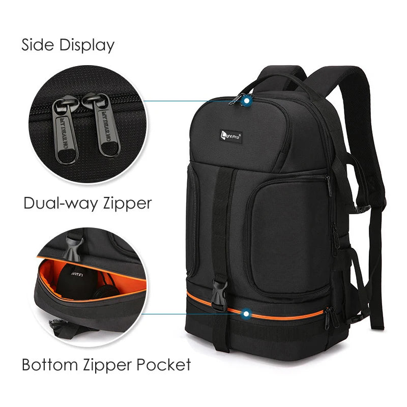 Large Waterproof DSLR Camera Backpack – Outdoor-Ready with 15.6" Laptop Slot – Durable Oxford Cloth & High Capacity