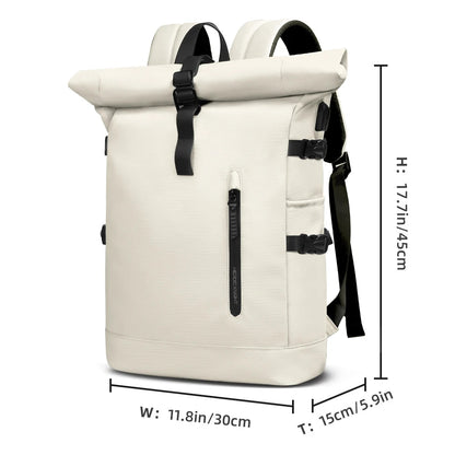 Rolltop Backpack with 15.6" Laptop Compartment – Ultralight, Water-Resistant & USB Port – Ideal for Hiking, Cycling & Everyday Use