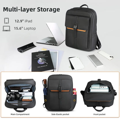 Laptop Backpack with 15.6" Compartment – Waterproof Flap Design, Multiple Pockets & Ultralight Daypack for Travel, Work & Everyday Use