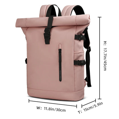 Rolltop Backpack with 15.6" Laptop Compartment – Ultralight, Water-Resistant & USB Port – Ideal for Hiking, Cycling & Everyday Use