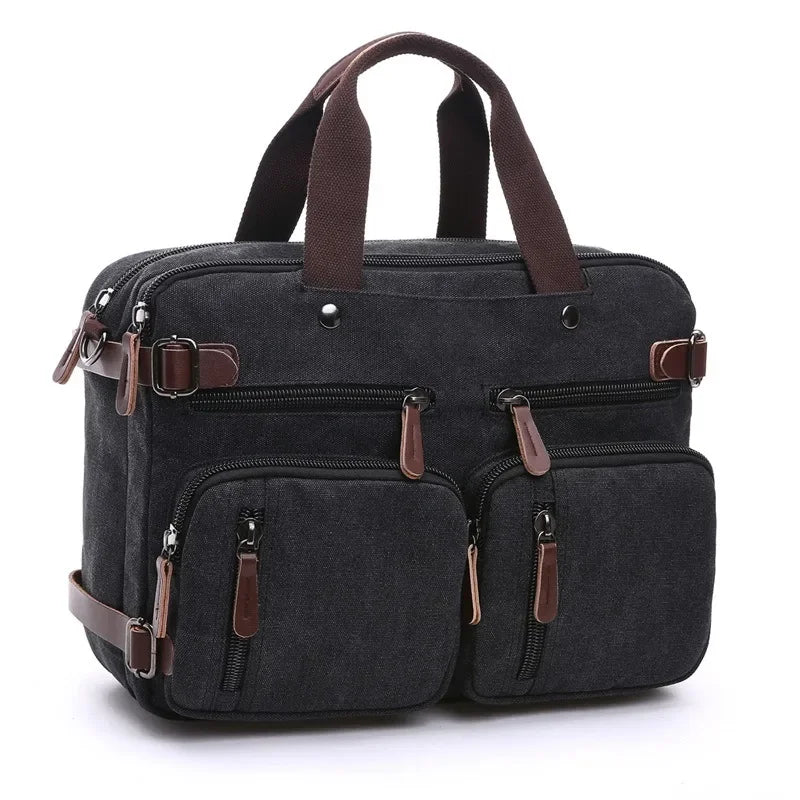 Vintage 17-Inch Laptop Messenger Bag – Ultralight Shoulder Bag with Multiple Compartments & Sleek Design – Business & Everyday Backpack