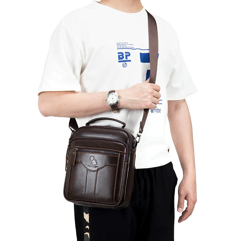 Crossbody Shoulder Bag – Sleek Urban Leather & Functional with Multi-Pocket for Everyday Use