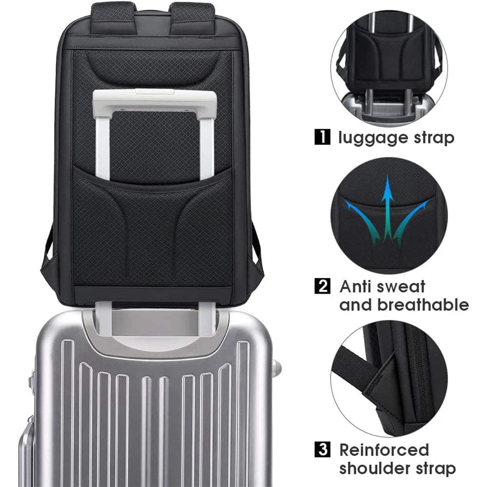 Travel Backpack 19 Inch – USB Port Water Resistant - Sleek Design with Multiple Pockets for Organized Travel