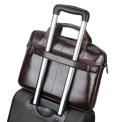 Executive Leather Men’s Briefcase – Elegant, Spacious Shoulder Bag with Organized Pockets for Daily Use