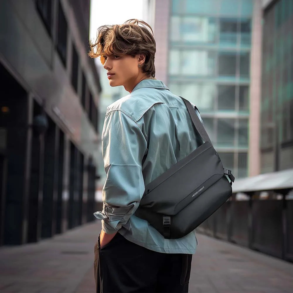 Men’s Shoulder Crossbody Messenger Bag – Water-Resistant Side Bag for 11-Inch iPad & Smartphone – Multiple Compartments for Outdoor, Cycling & Everyday Use