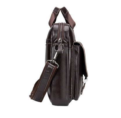 Executive Leather Men’s Briefcase – Elegant, Spacious Shoulder Bag with Organized Pockets for Daily Use