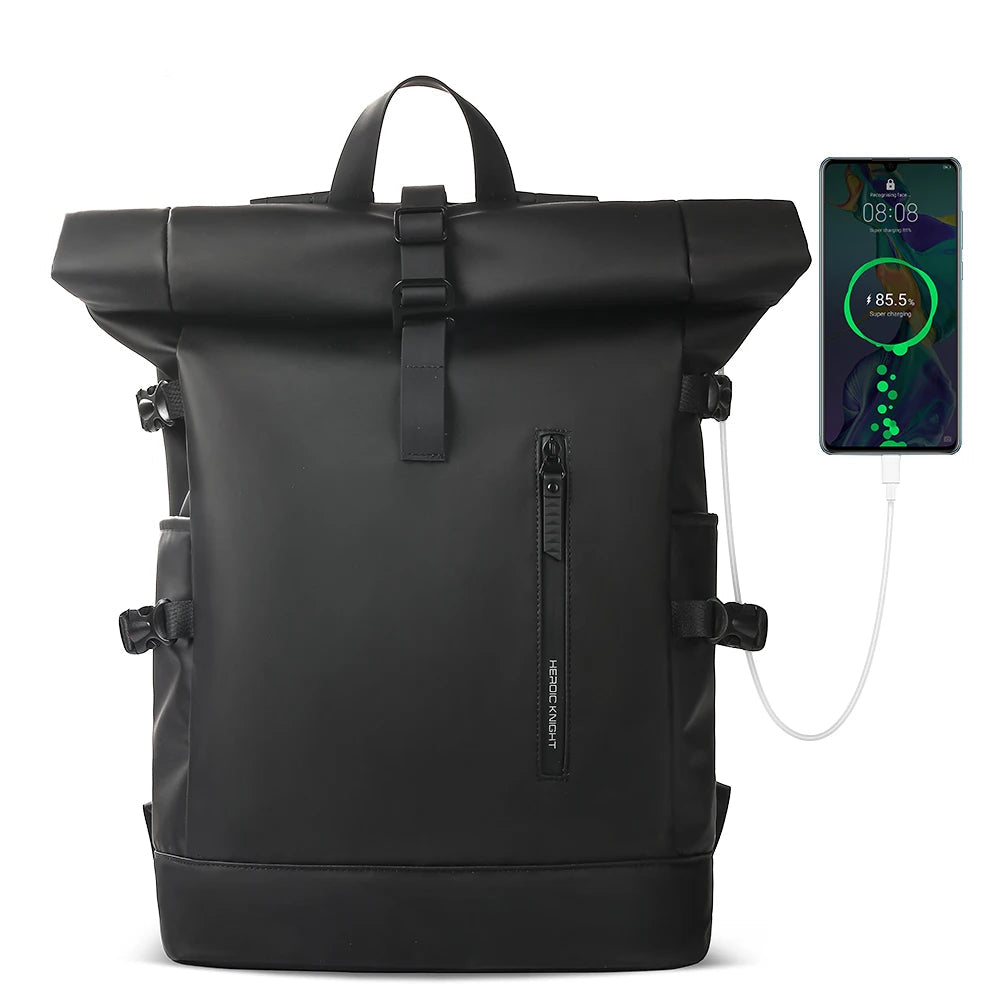 Rolltop Backpack with 15.6" Laptop Compartment – Ultralight, Water-Resistant & USB Port – Ideal for Hiking, Cycling & Everyday Use