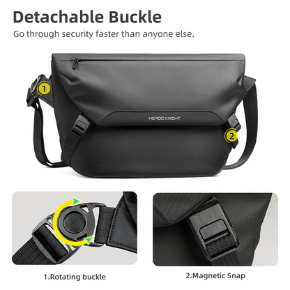 Men’s Shoulder Crossbody Messenger Bag – Water-Resistant Side Bag for 11-Inch iPad & Smartphone – Multiple Compartments for Outdoor, Cycling & Everyday Use