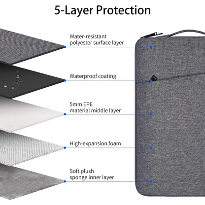 Easy Travel 15 Inch Laptop Sleeve Extra Front Pocket - Lightweight & Practical Design